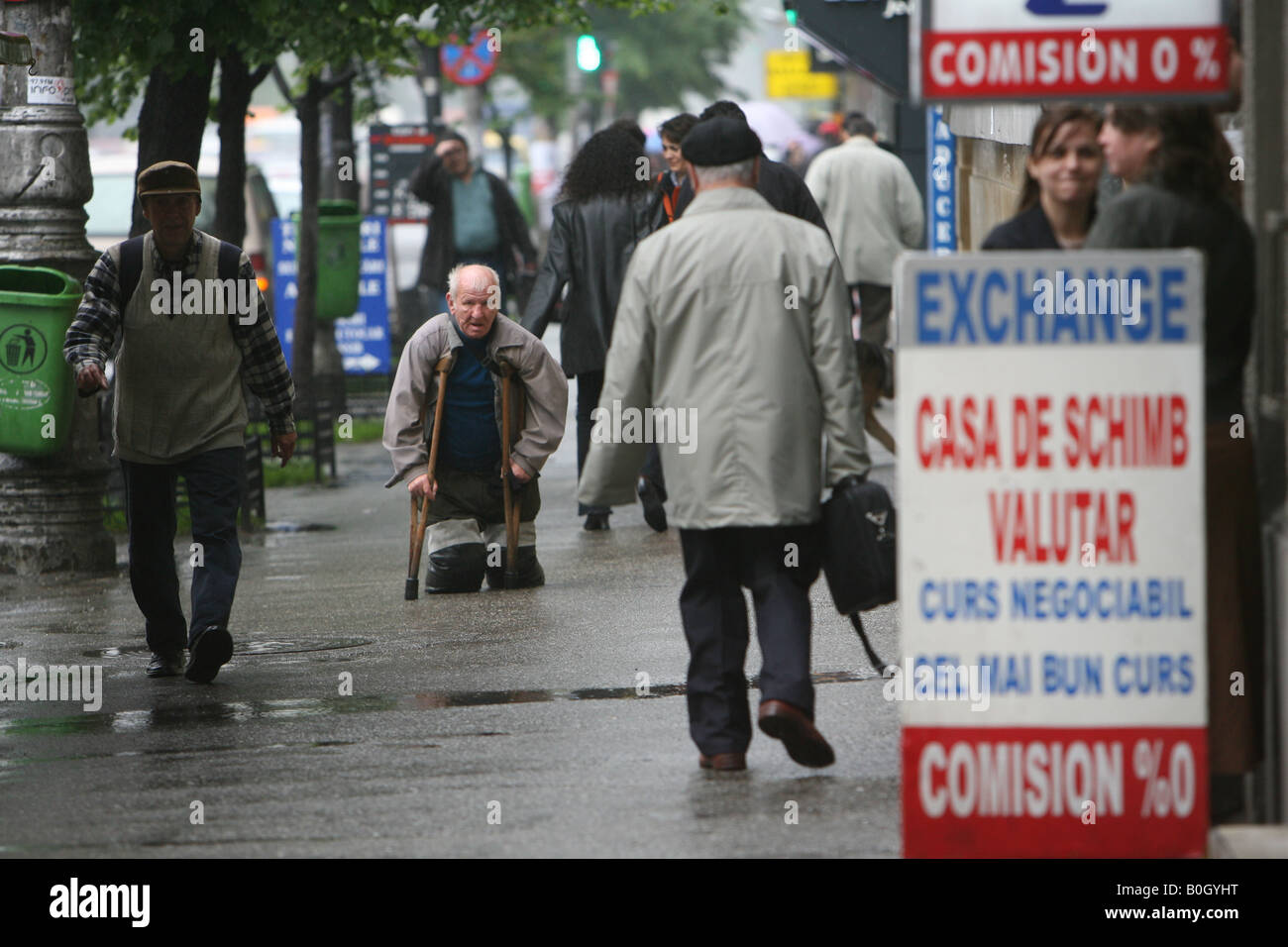 Bild zeigt eine Straße in Bukarest, Rumänien Stockfoto