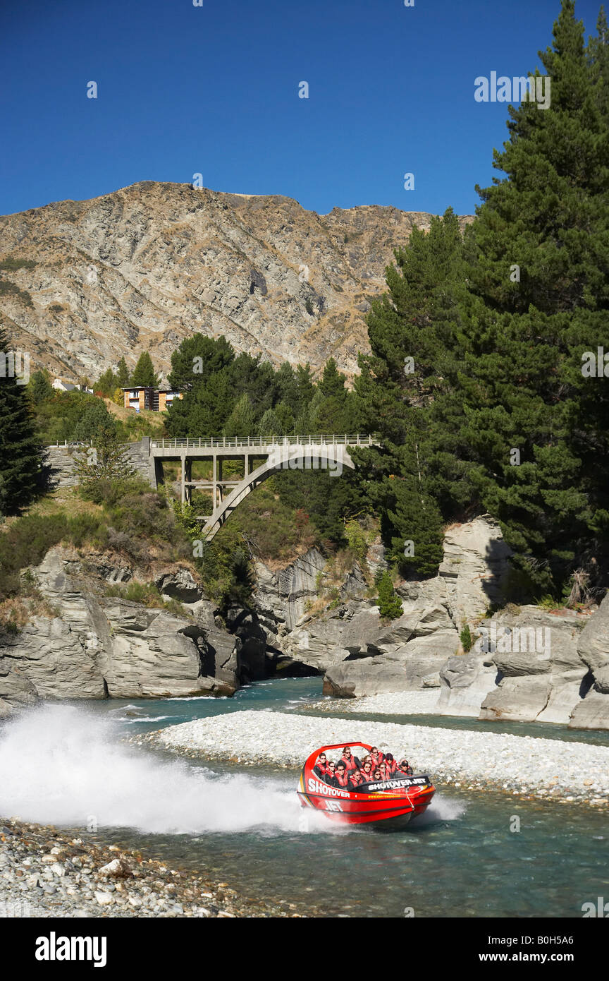 Shotover Jetboat Shotover River Queenstown, Südinsel Neuseeland Stockfoto