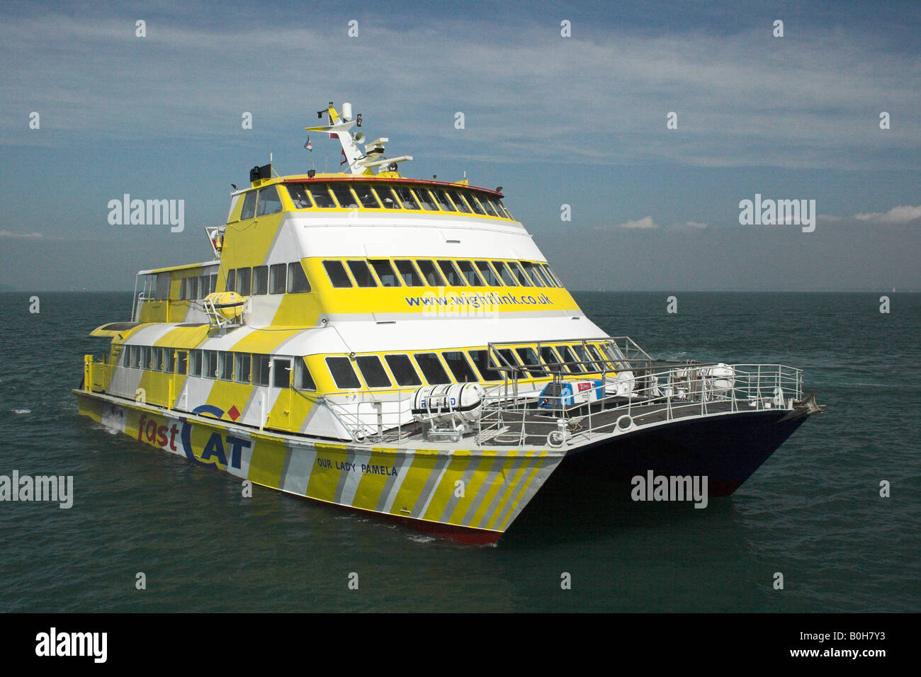 Portsmouth nach Ryde Passagier Fähre nahenden Ryde Pier, Isle Of Wight. Stockfoto