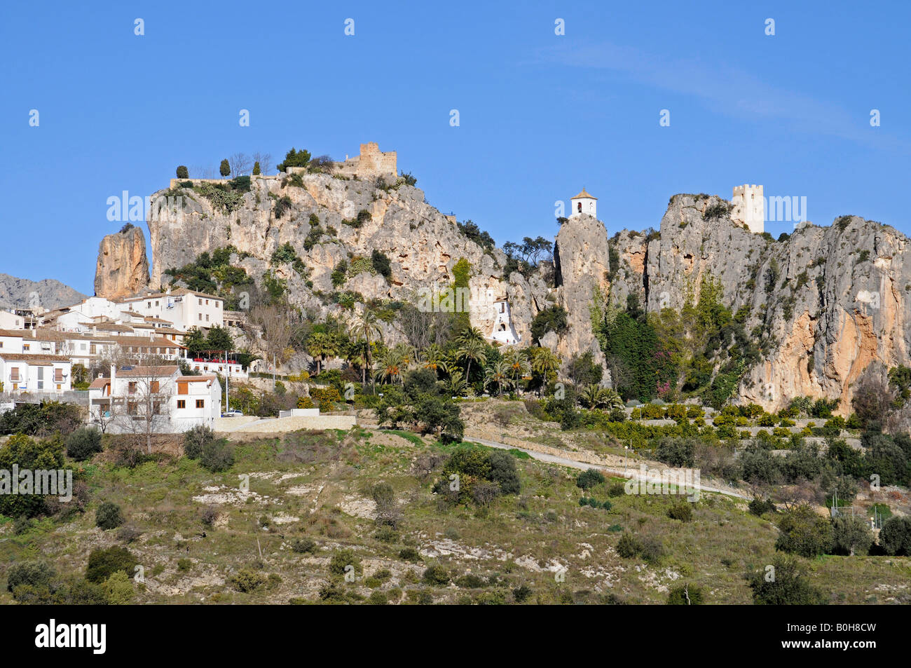 Burg, Guadalest, Alicante, Costa Blanca, Spanien Stockfoto