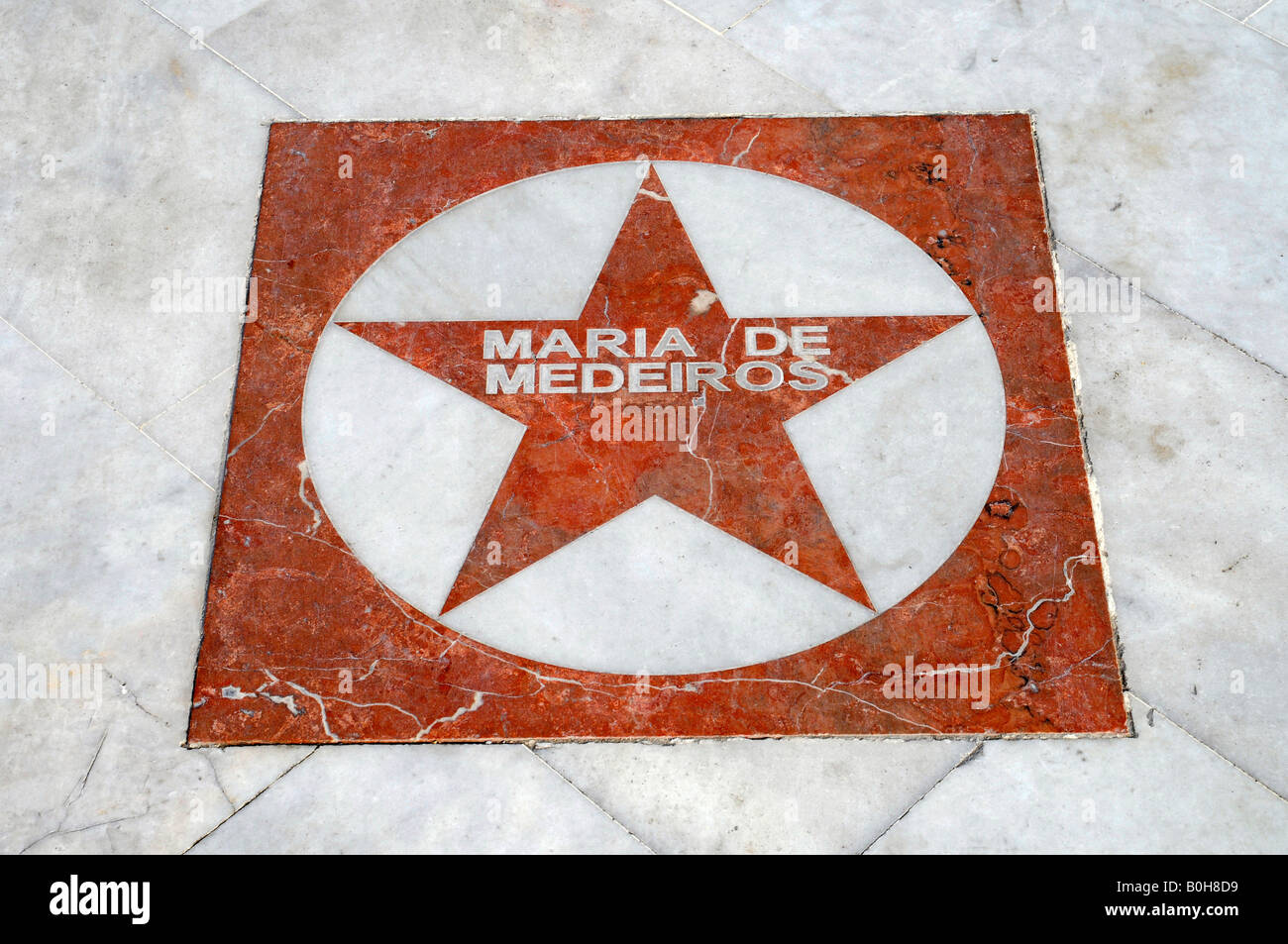 Schauspielerin und Regisseurin Maria de Medeiros, Sterne, Fuß von Ruhm, El Paseo de Estrellas, Albir, Alicante, Costa Blanca, Spanien Stockfoto