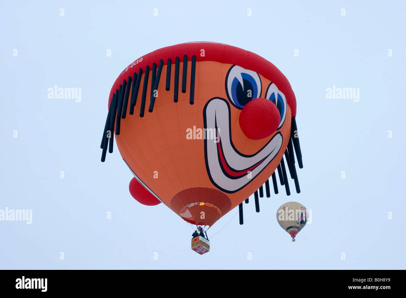 Heißluftballon, Clown, Château-d ' Oex, Waadt, Schweiz Stockfoto