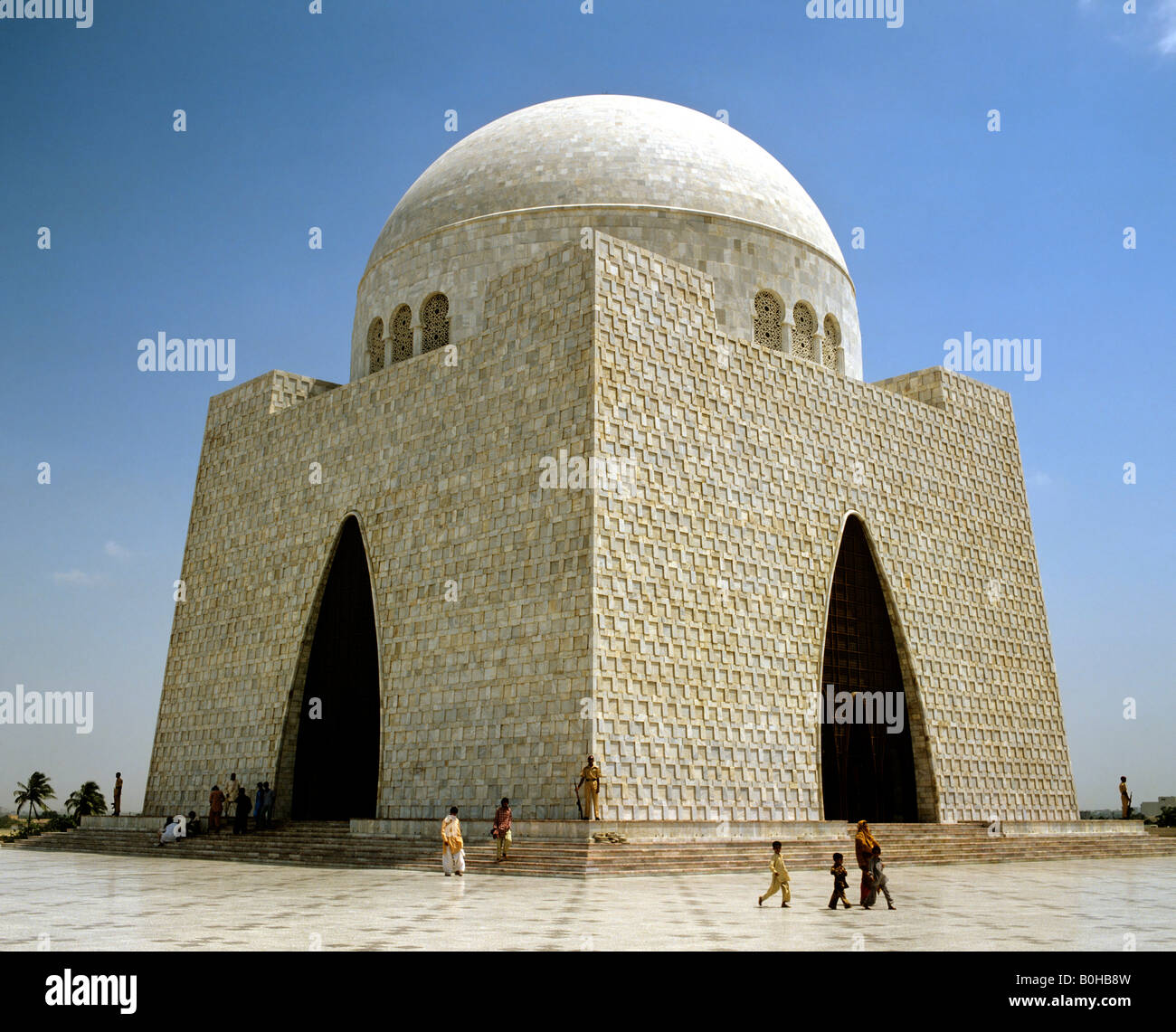 Mazar-e-Quaid oder nationalen Mausoleum, Mausoleum von Muhammad Ali Jinnah, Marmor, Karachi, Pakistan Stockfoto