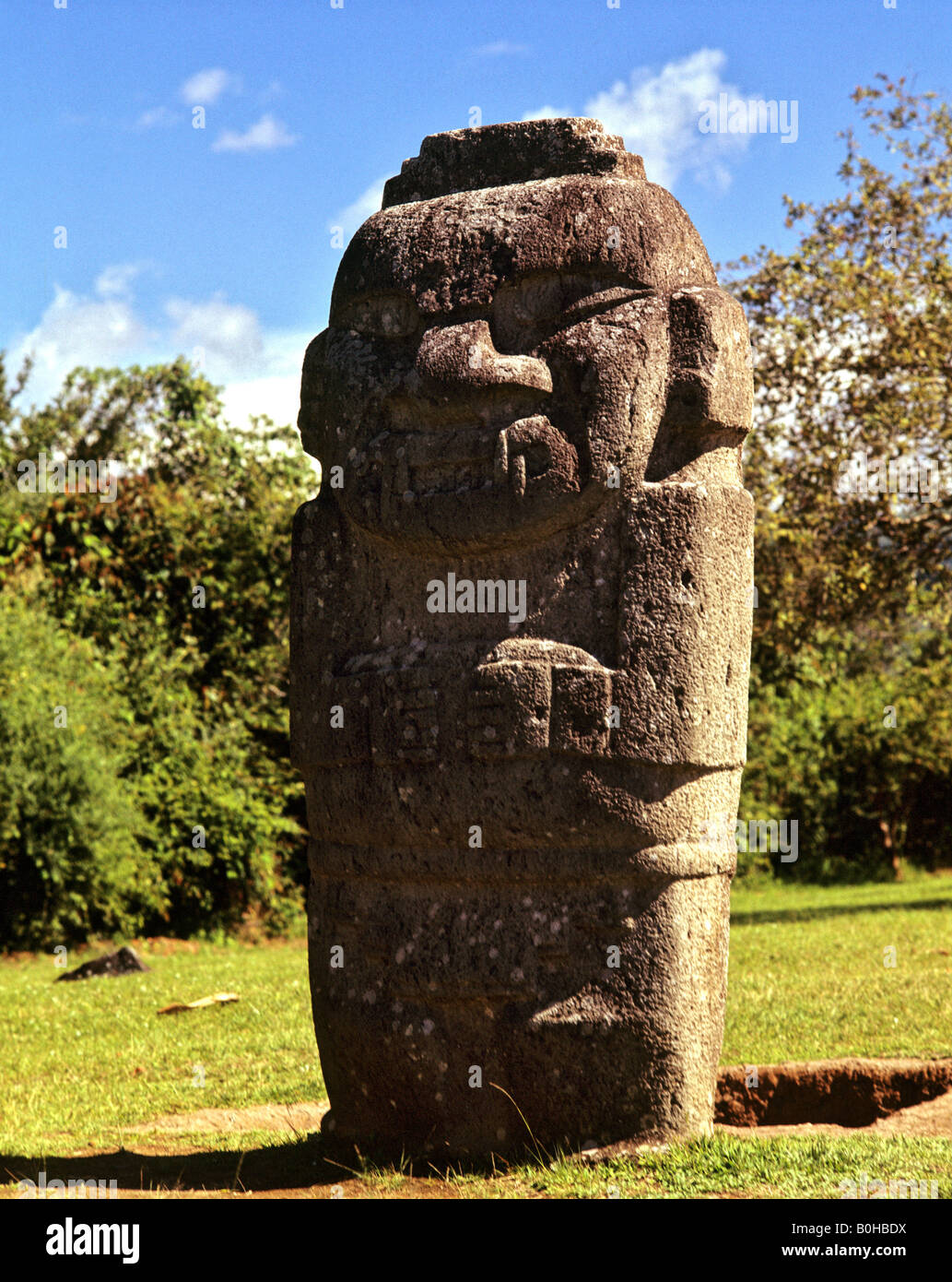 Präkolumbianischen Steinstatue, San Agustín, prähistorische Kultur, südlichen Kolumbien, Südamerika Stockfoto