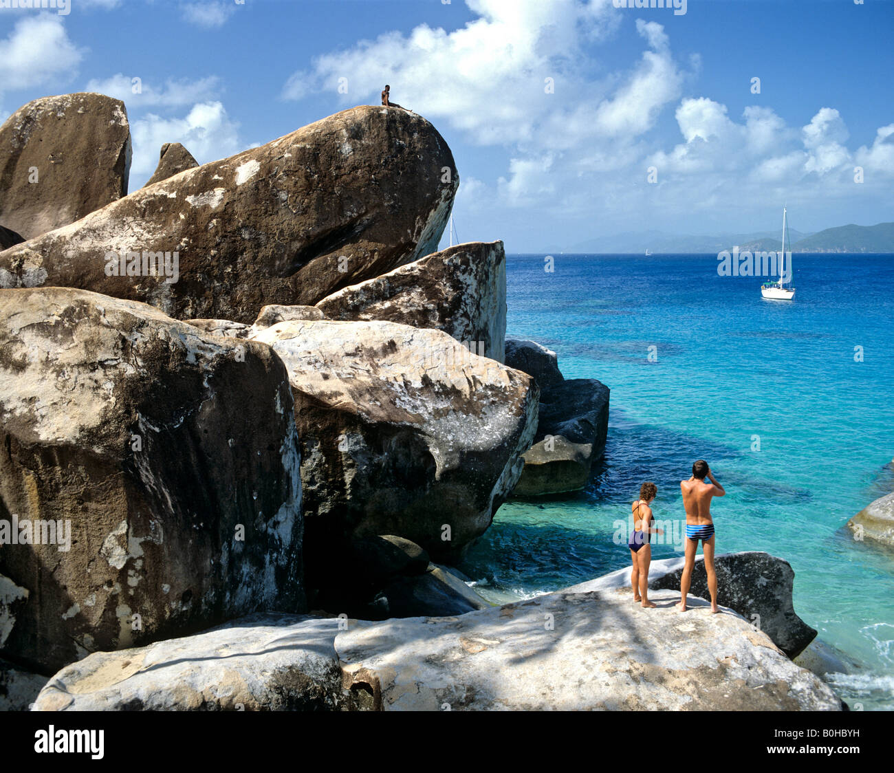 Felsformation, Virgin Gorda, Britische Jungferninseln, kleine Antillen, Karibik Stockfoto