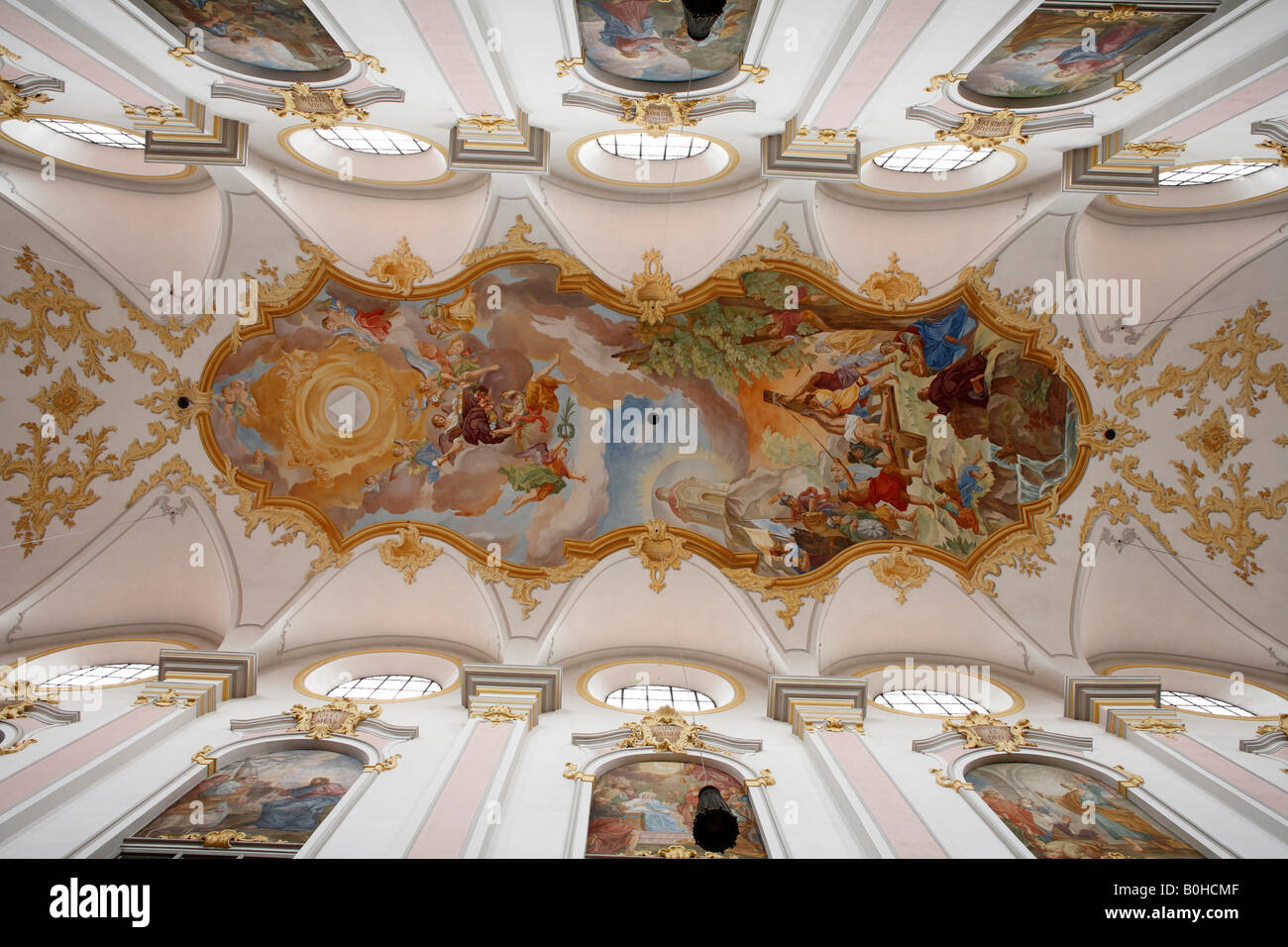 Deckenfresken, Kirche St. Peter, Alter Peter Kirche, München, Bayern, Deutschland Stockfoto