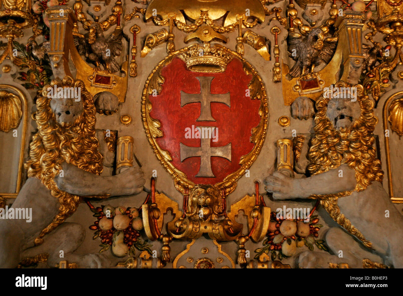 Danzig Wappen, Rathaus, Danzig, Polen Stockfoto