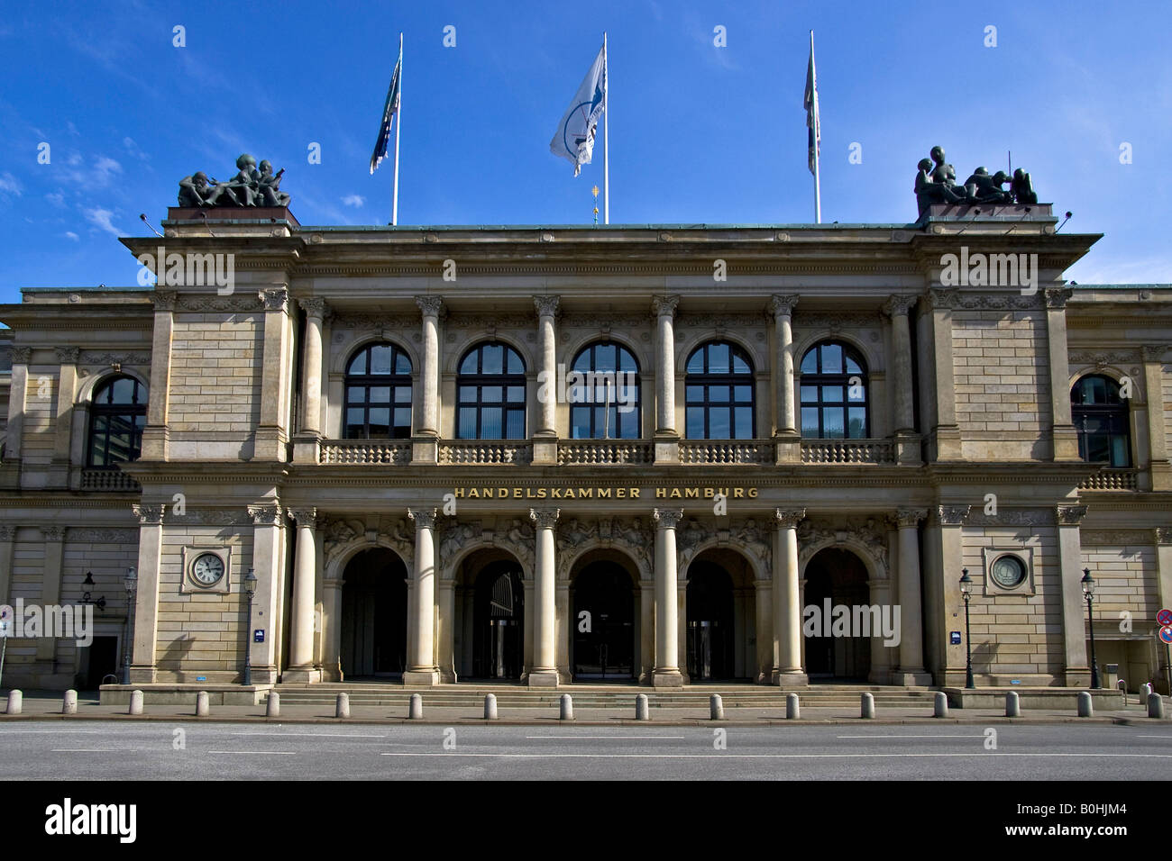 Industrie-Gebäude-Fassade, Handelskammer, Hamburg, Deutschland Stockfoto