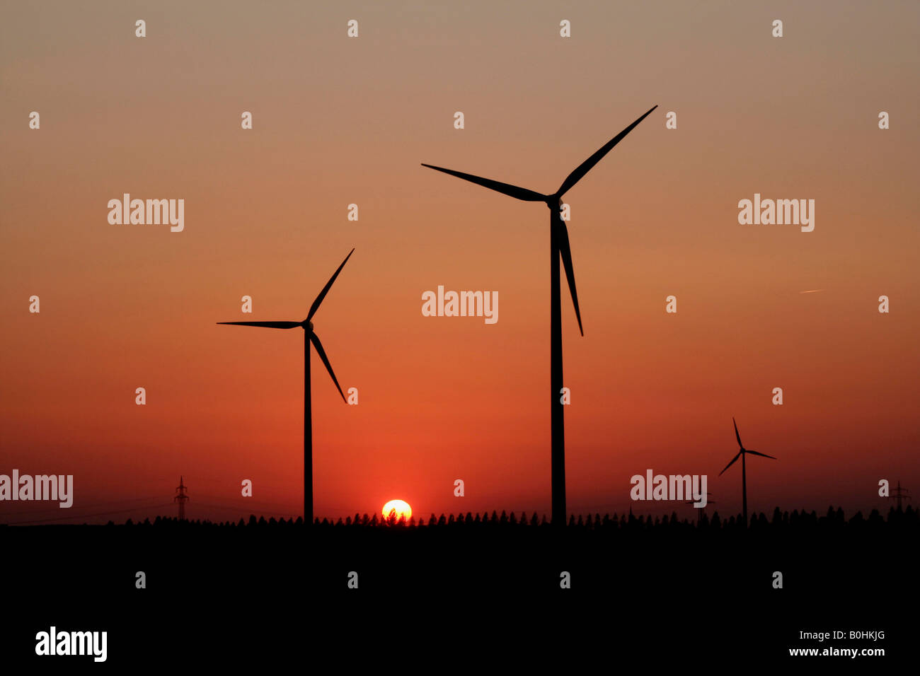 Windkraftanlagen, Windenergie, Brandenburg, Deutschland Stockfoto