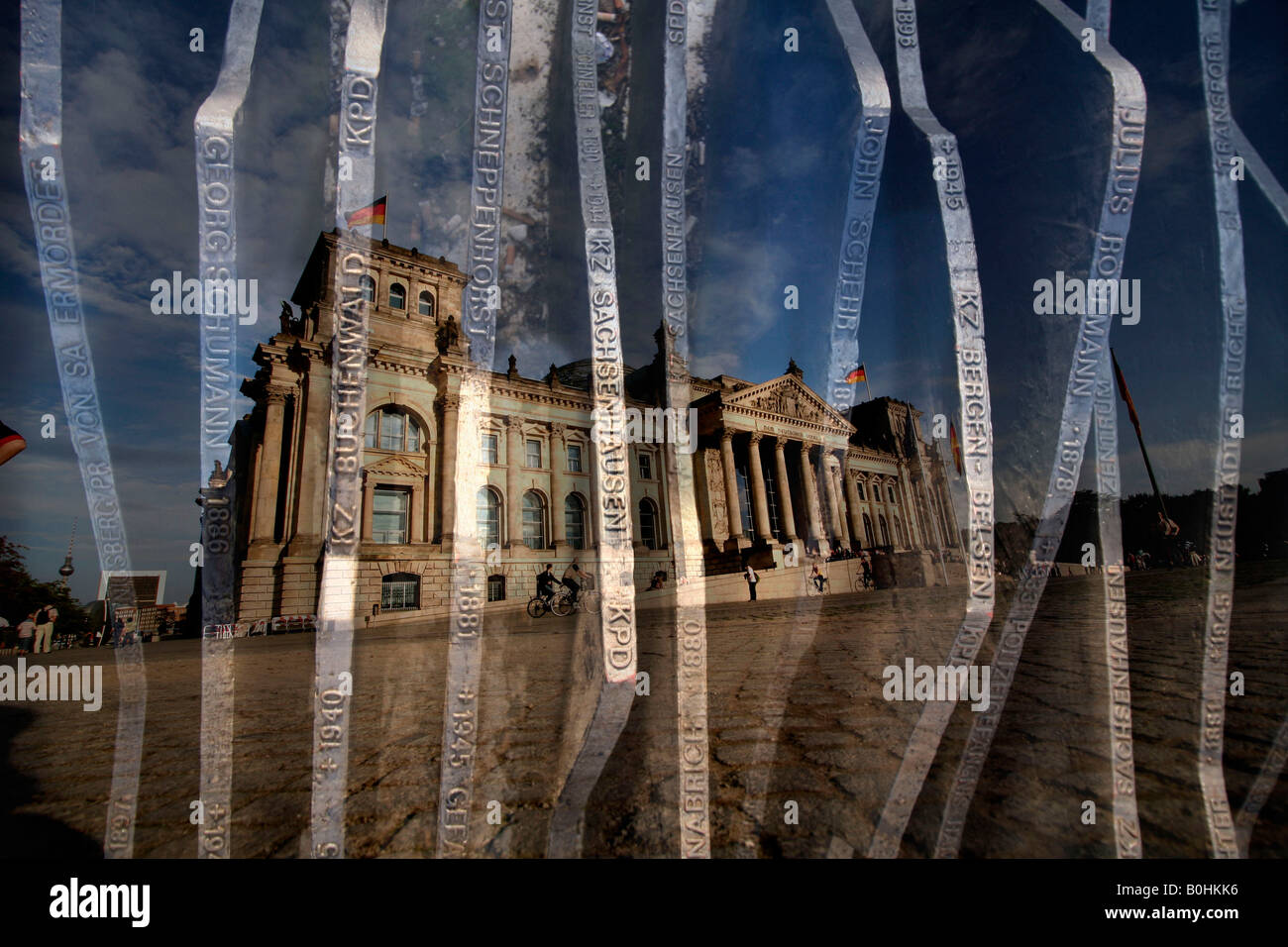 Reichstag, Denkmal für die ermordeten Mitglieder des Parlaments, Berlin, Deutschland Stockfoto