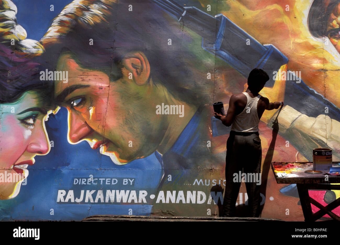 Ein Mann, ein Filmplakat, Indien malen. Stockfoto