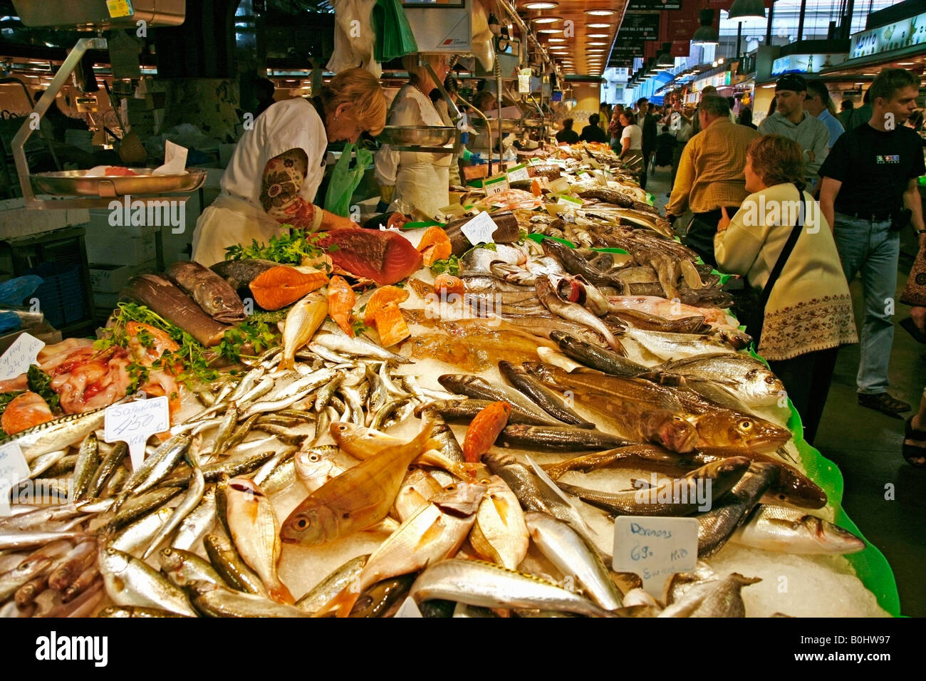 La Boqueria-Markt Barcelona Katalonien Spanien Stockfoto