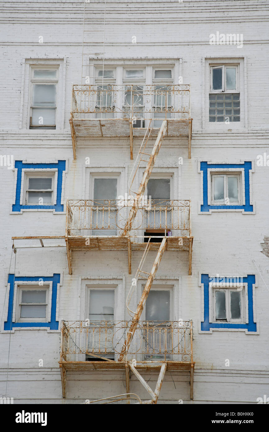 Gebäude mit Feuerleiter, Washington DC, USA Stockfoto