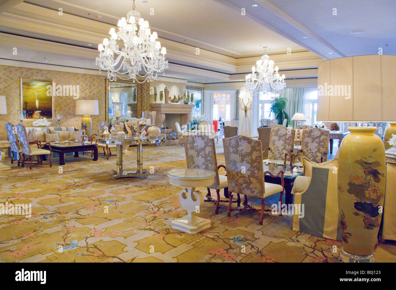Inneneinrichtung im Ritz Carlton Resort in Palm Beach Florida USA Stockfoto