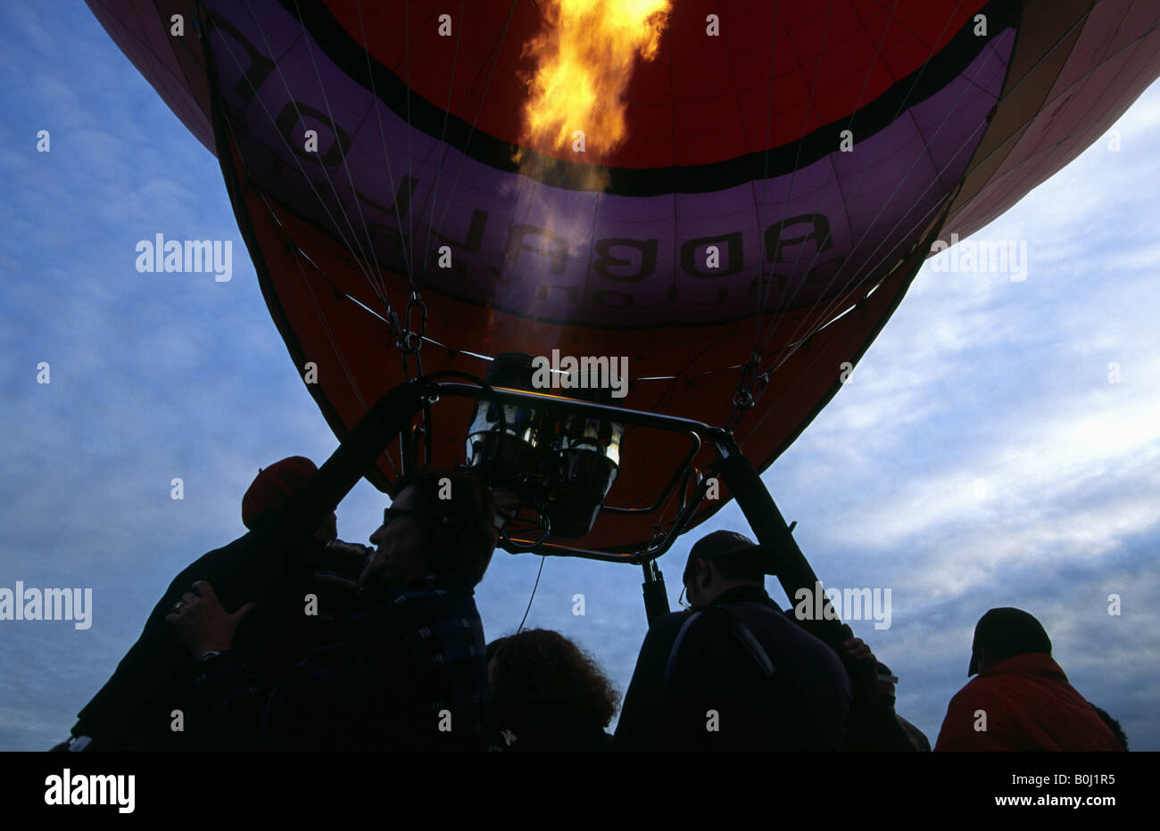Heiße Luft Ballon vor dem Start. Breda, Niederlande. Stockfoto