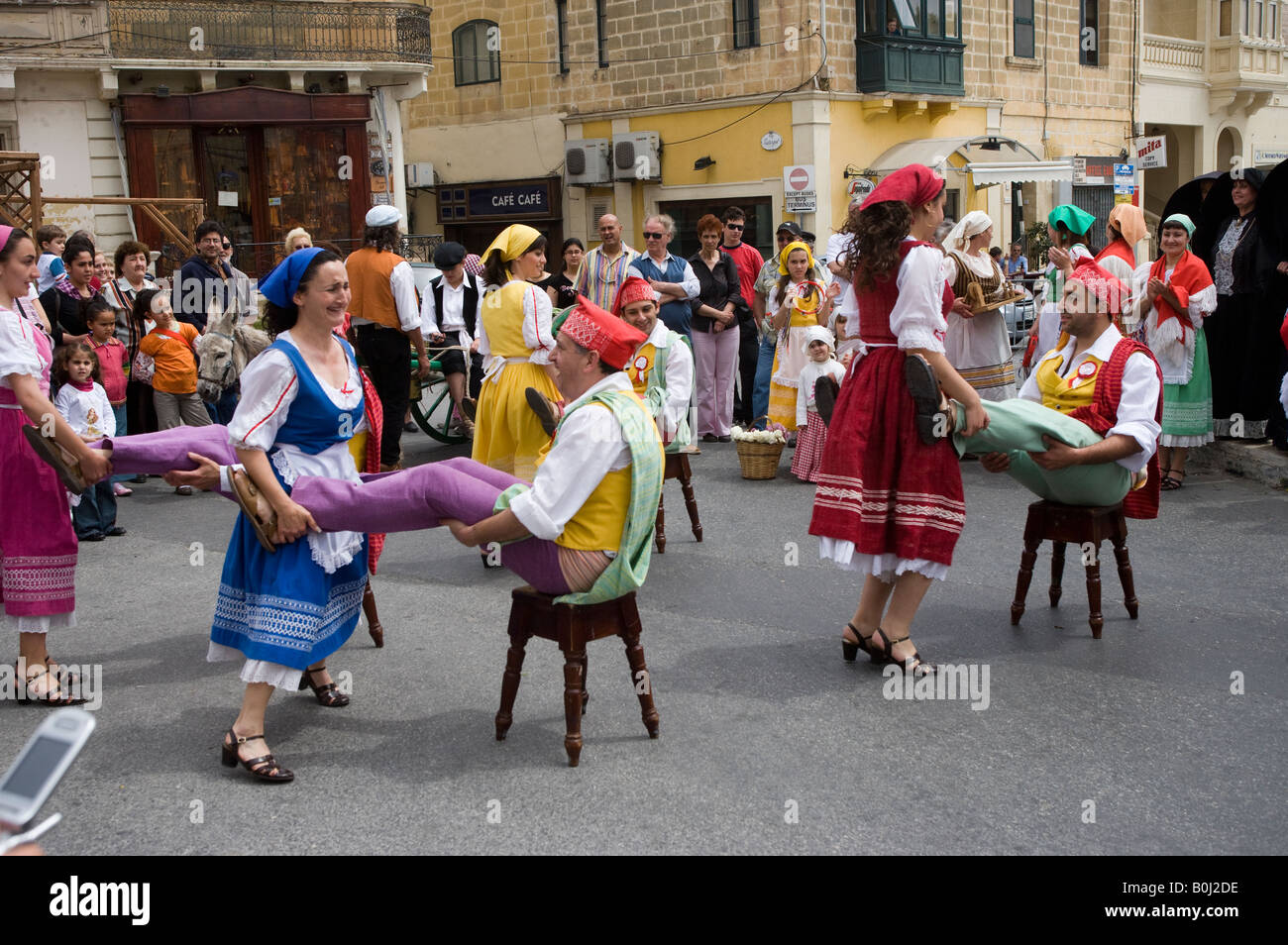 Traditionelle Volkstänzer Victoria Gozo Malta Stockfoto