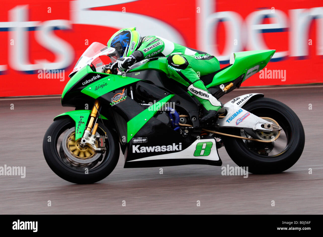 Billy McConnell 2008 British Superbike Team MSS Entdeckung Kawasaki ZX10R Stockfoto