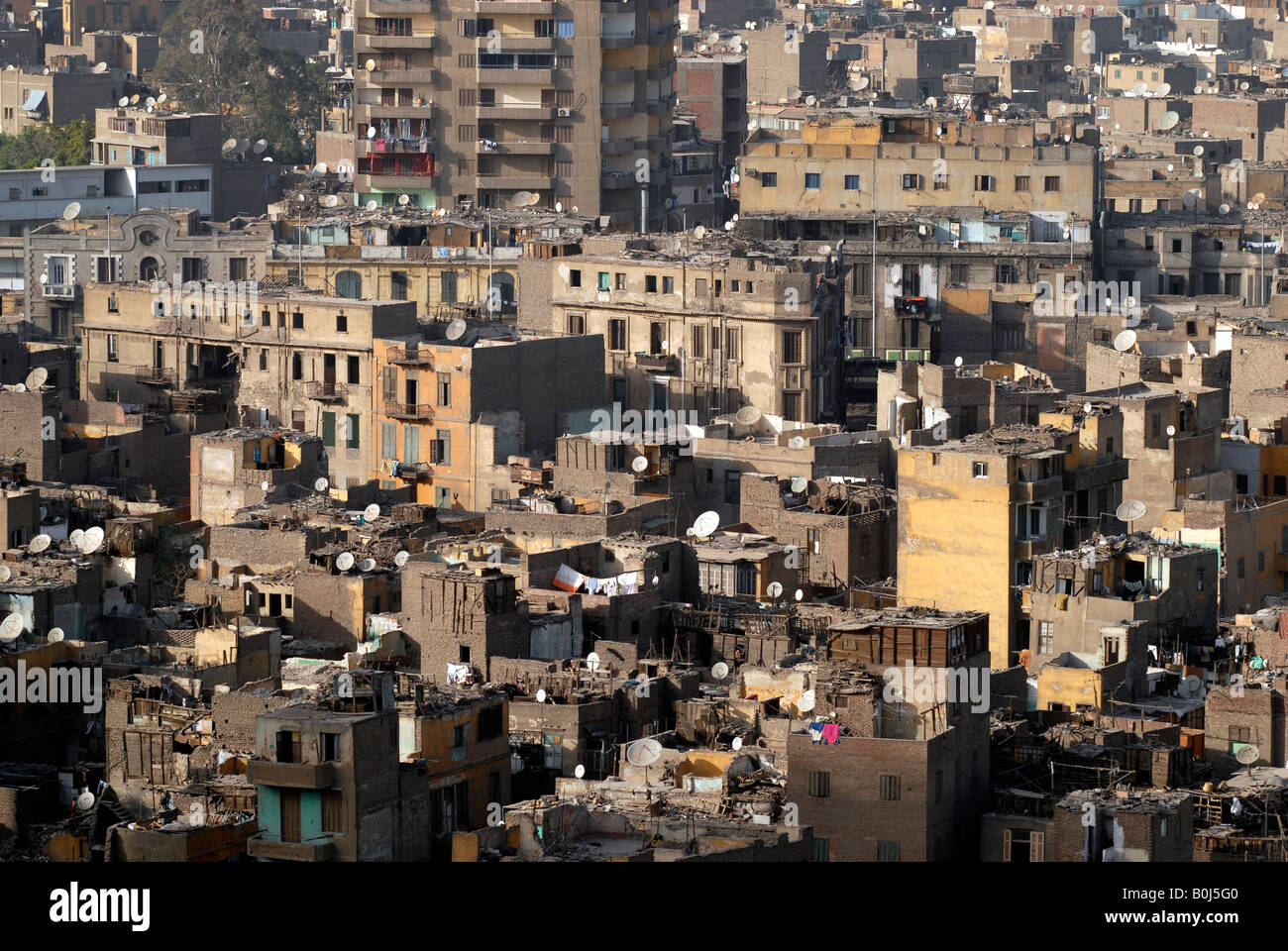 Ansicht zeigt überfüllt Gehäuse in zentralen Kairo Ägypten Stockfoto