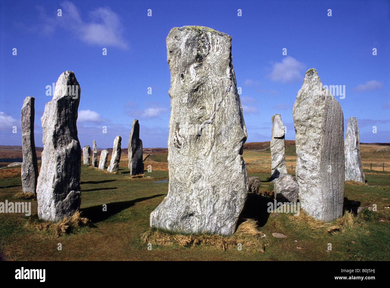 Calanais Steinkreis, Isle of Lewis, Schottland Stockfoto