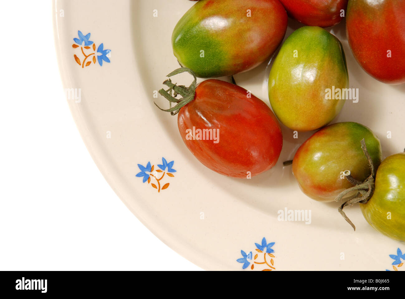 Tomaten auf einem Teller Stockfoto