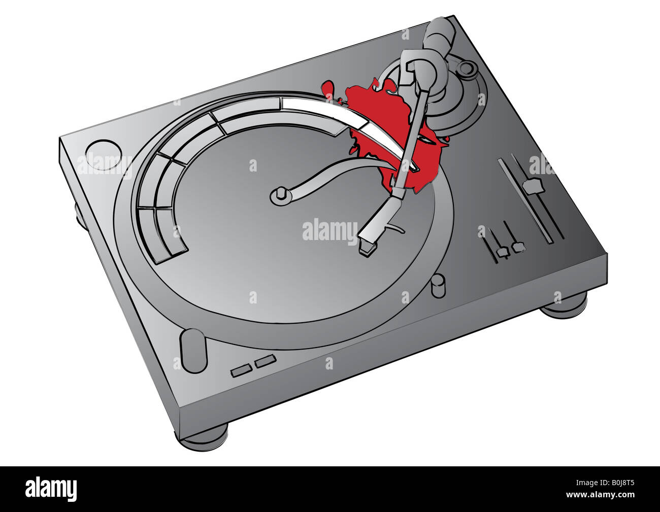 Blutige Plattenspieler Abbildung Stockfoto
