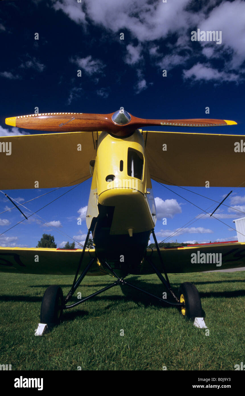 Alte britische Trainer Doppeldecker De Havilland DH - 82c Tiger Moth Stockfoto