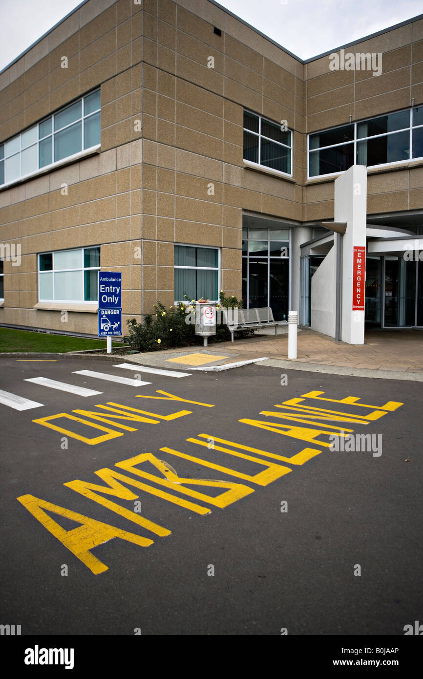 Notfall Ankünfte Hospital Palmerston North New Zealand Stockfoto