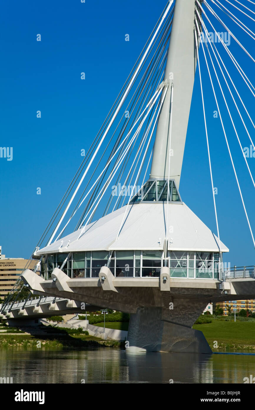 Esplanade Riel Fußgängerbrücke Winnipeg Manitoba Kanada Stockfoto
