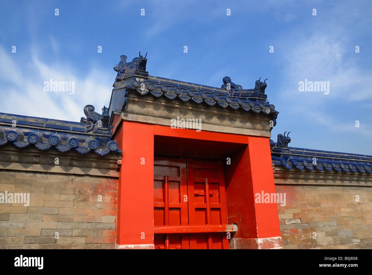 traditionelle Tor im Tempel des Himmels von Peking, China Stockfoto