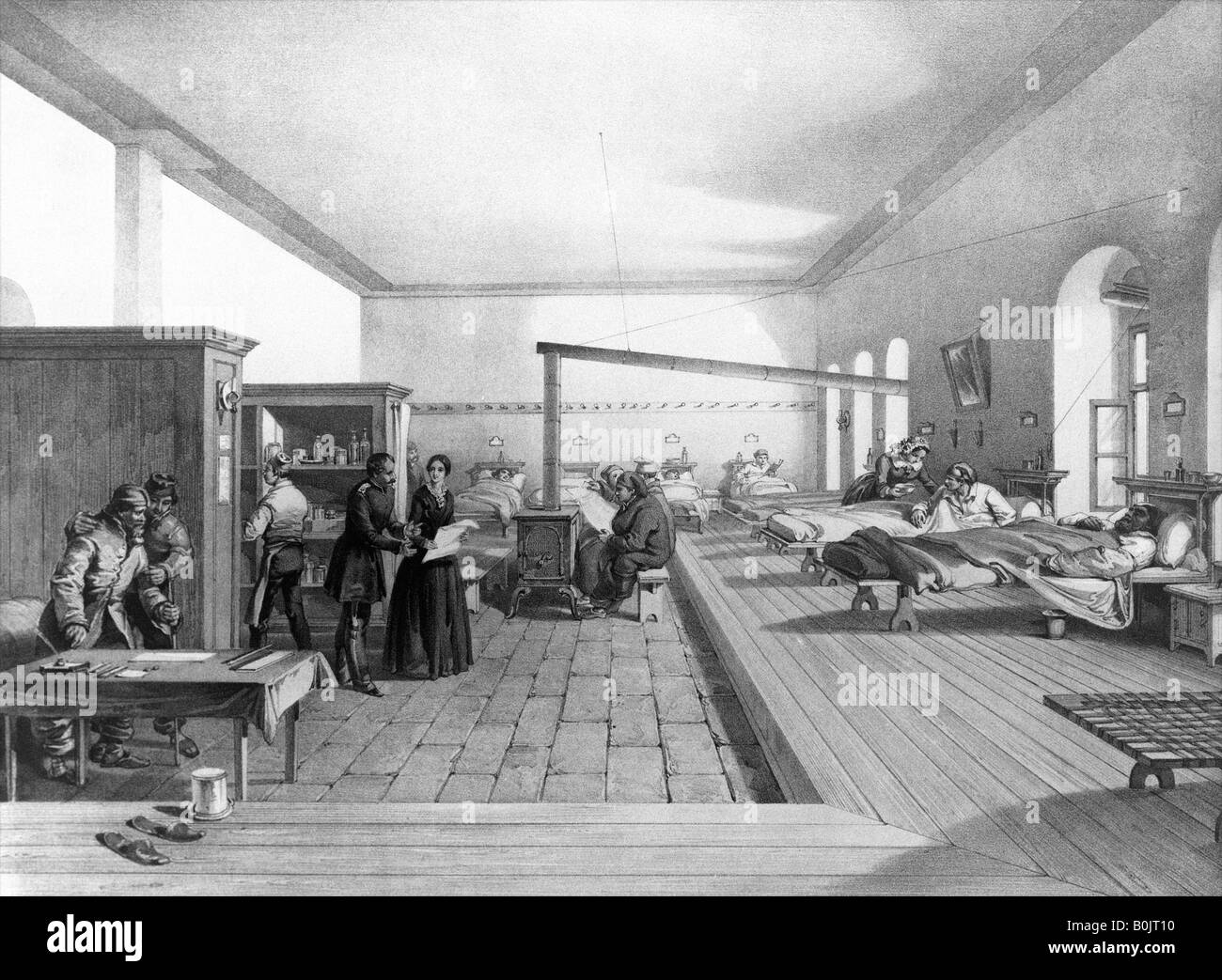 FLORENCE NIGHTINGALE in ihrem Krankenhaus in Scutari in 1854 während des Krimkrieges Stockfoto