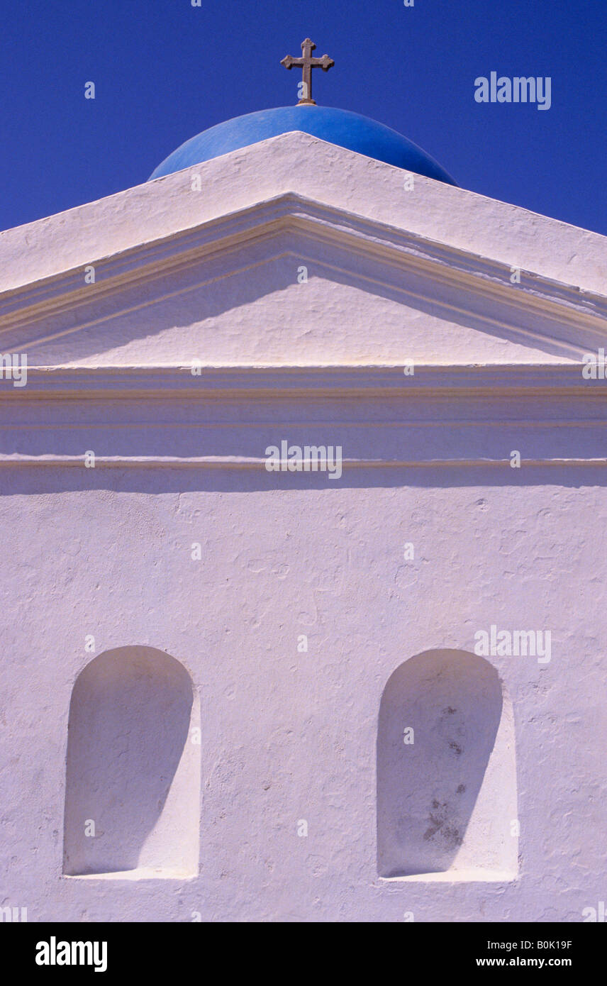 Architektonisches Detail der Kirche von Mykonos Hafen Mykonos Griechenland Stockfoto