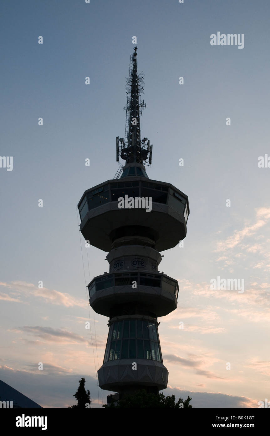 Turm der Organisation der Telekommunikation Griechenlands in Thessaloniki Stockfoto