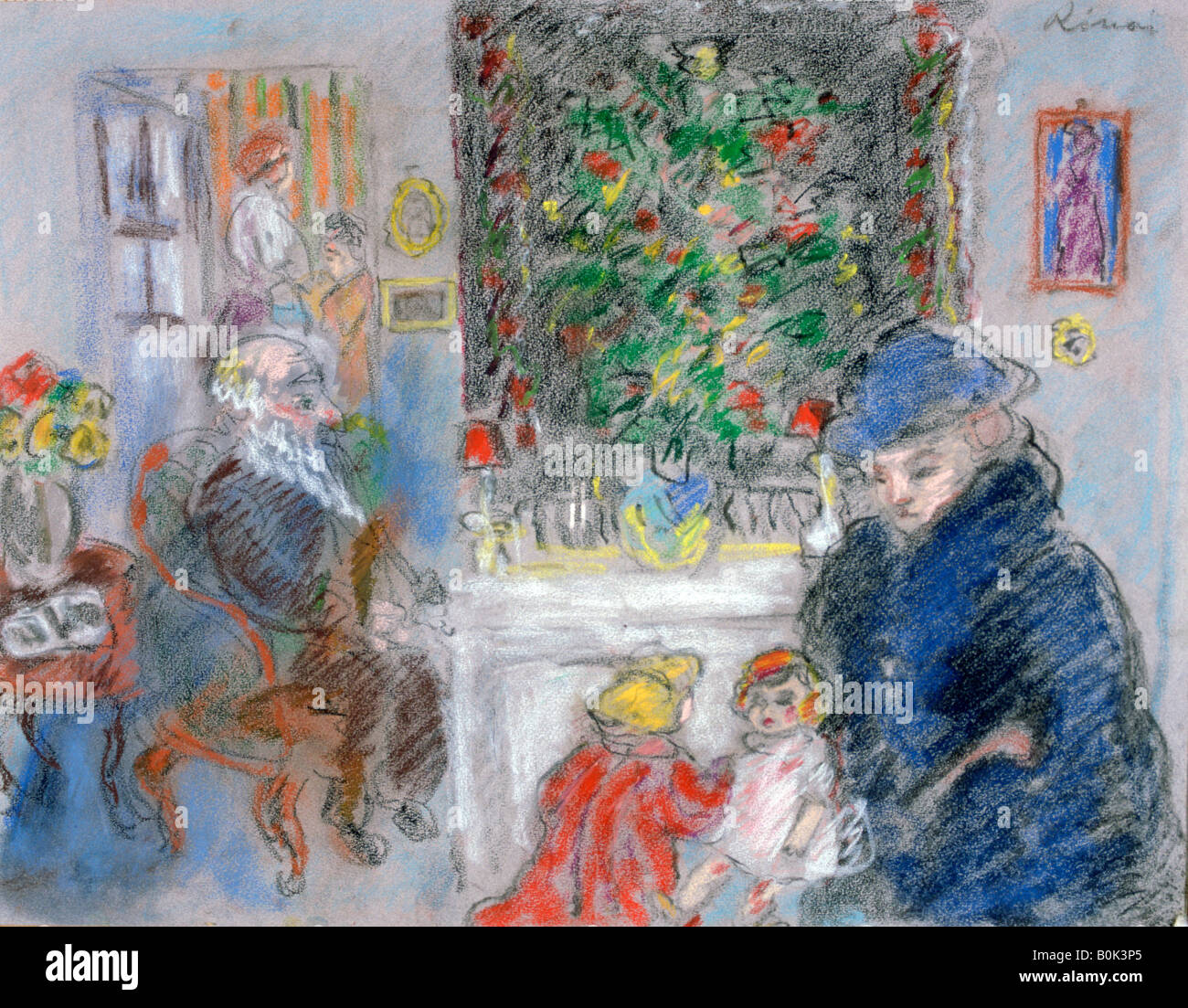 "Weihnachten", c1881-1927. Künstler: József Rippl-Ronai Stockfoto