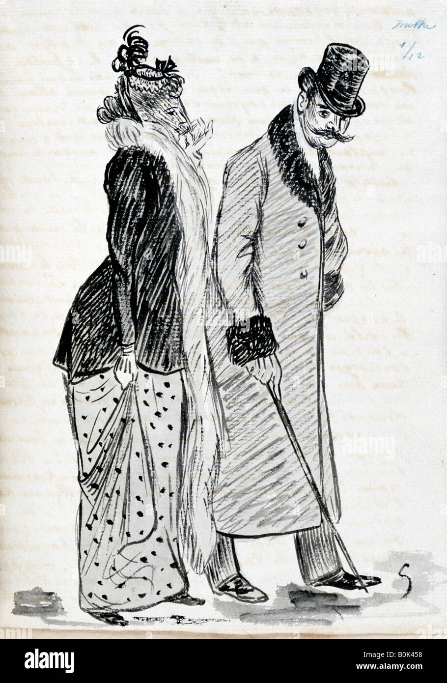 "Das Paar", c1870-1893. Künstler: Guy de Maupassant Stockfoto