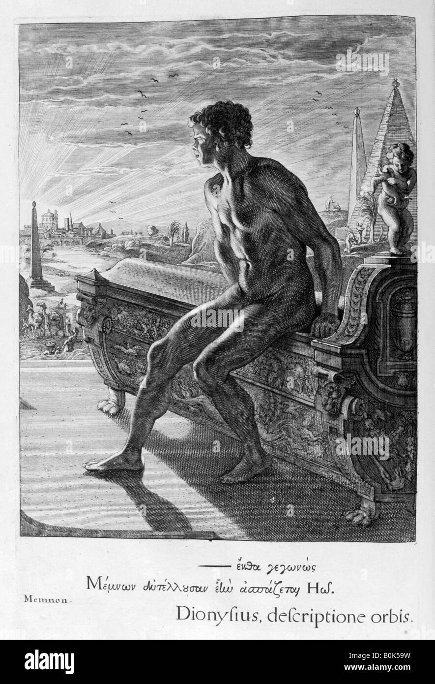 Memnon Statue, 1655. Künstler: Michel de Marolles Stockfoto