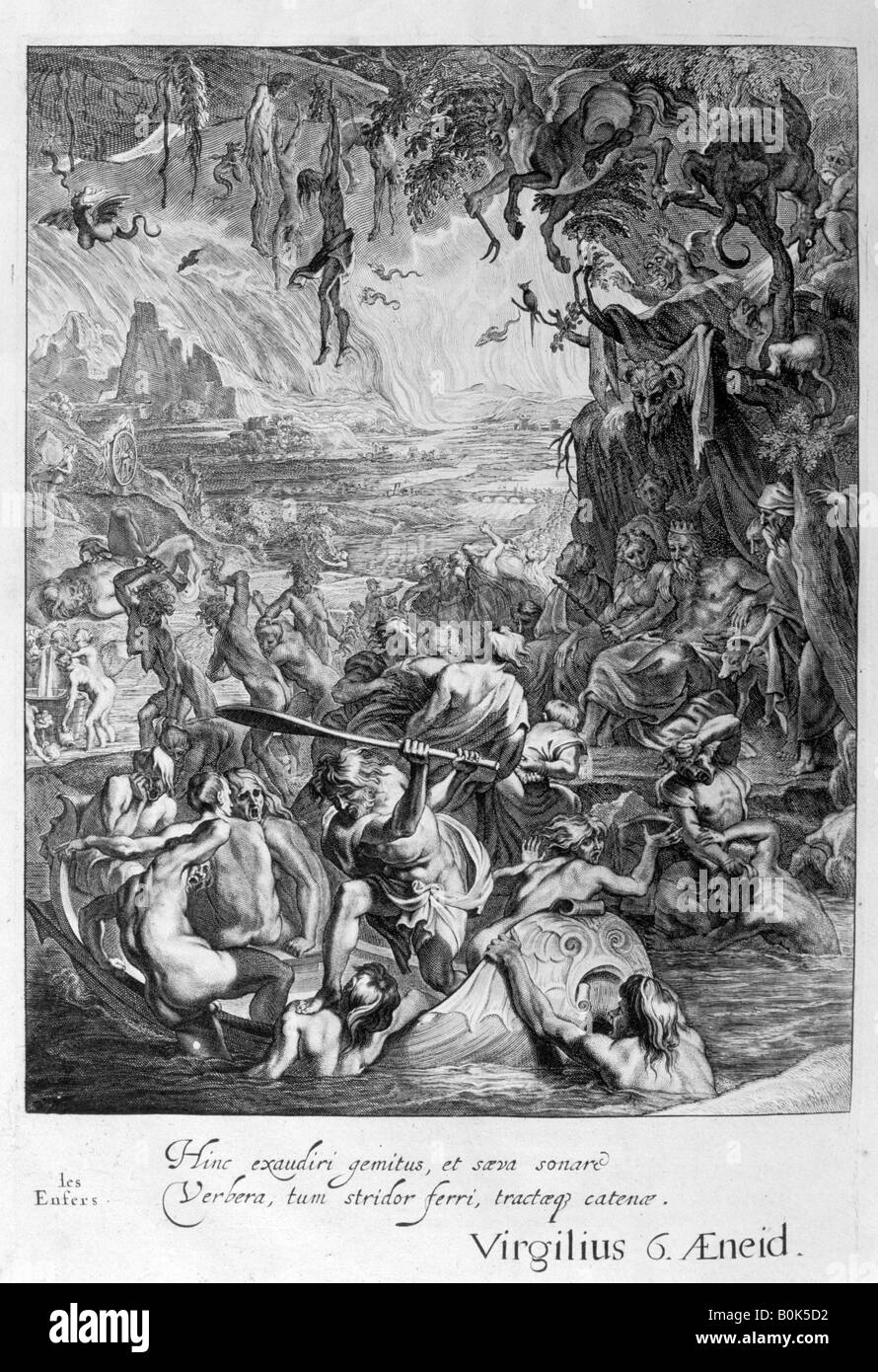 Szene der Hölle, 1655. Künstler: Michel de Marolles Stockfoto