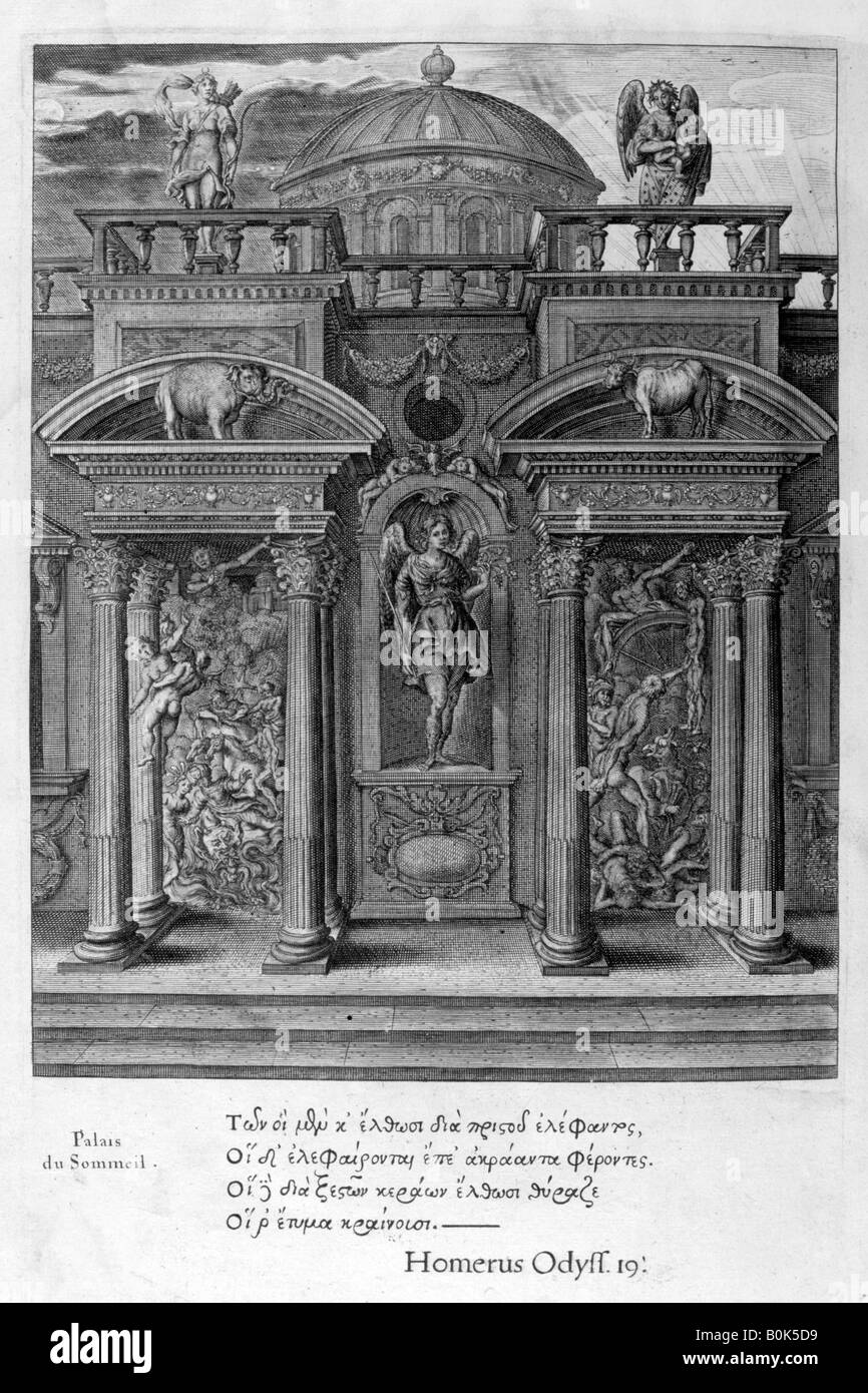 Das Haus des Schlafes, 1655. Künstler: Michel de Marolles Stockfoto