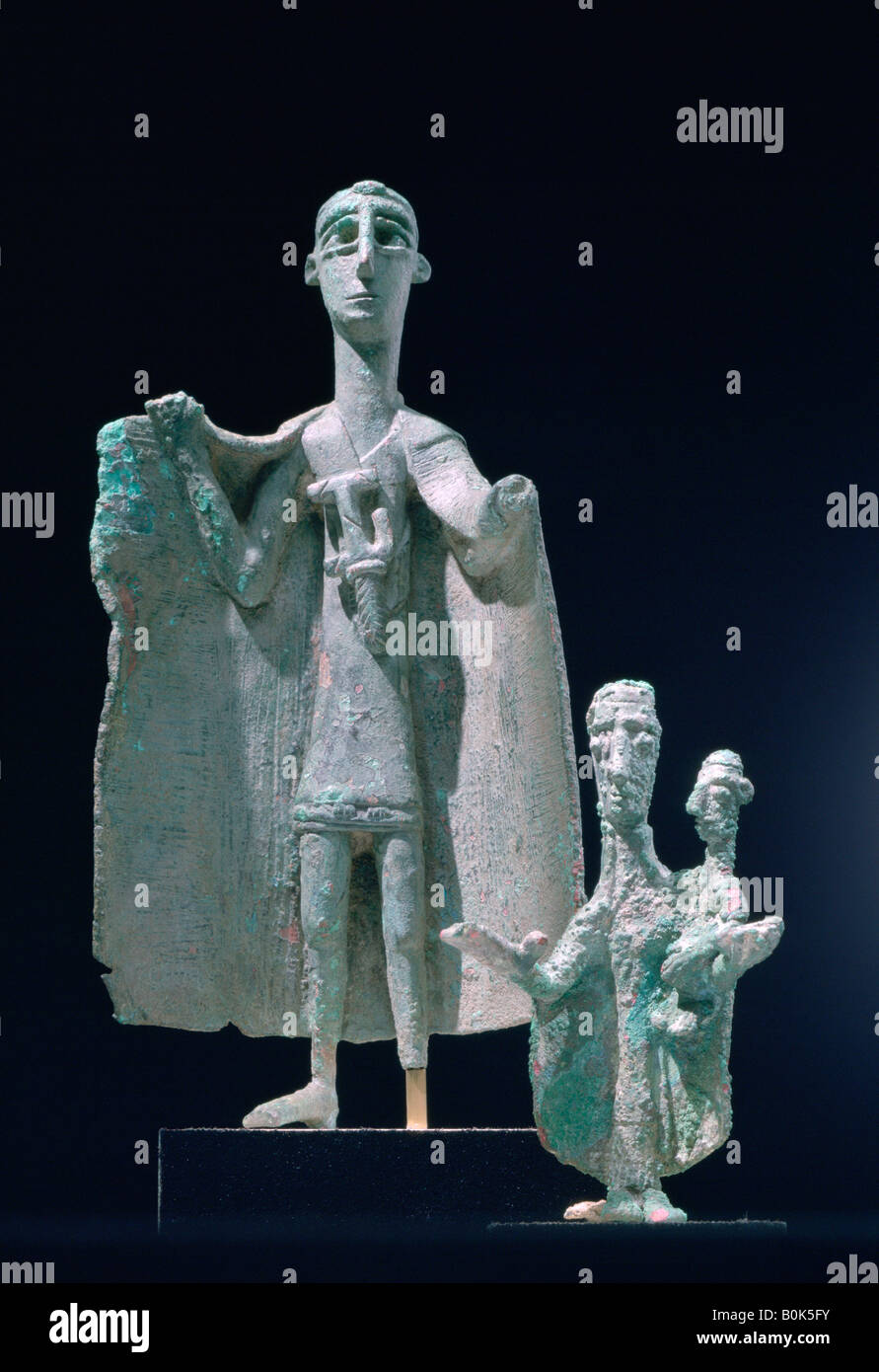 Bronze, Mutter und Kind Statuten, Nuragici Kultur, Siniscola, Sardinien, 9.-6. Jahrhundert BC. Künstler: unbekannt Stockfoto