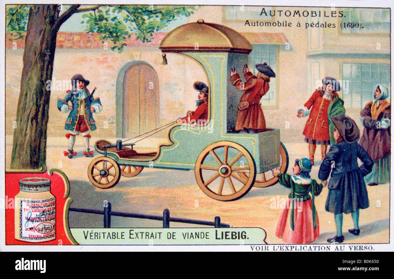 Ein Auto mit Pedalen, 1690, (1900). Künstler: unbekannt Stockfoto