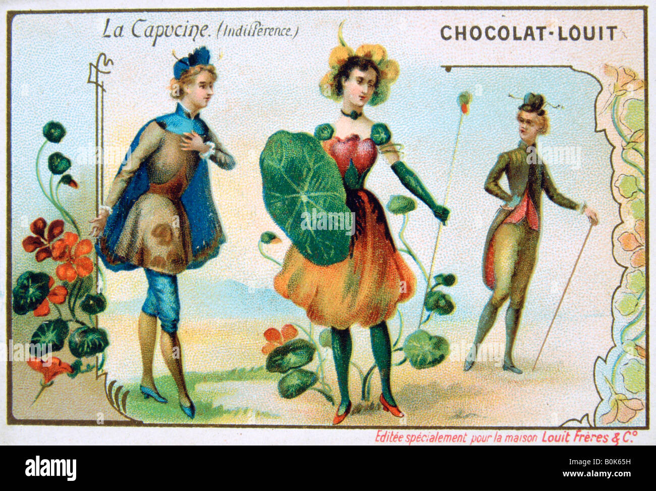 Die Sprache der Blumen, Kapuzinerkresse, Gleichgültigkeit, 1900. Künstler: unbekannt Stockfoto