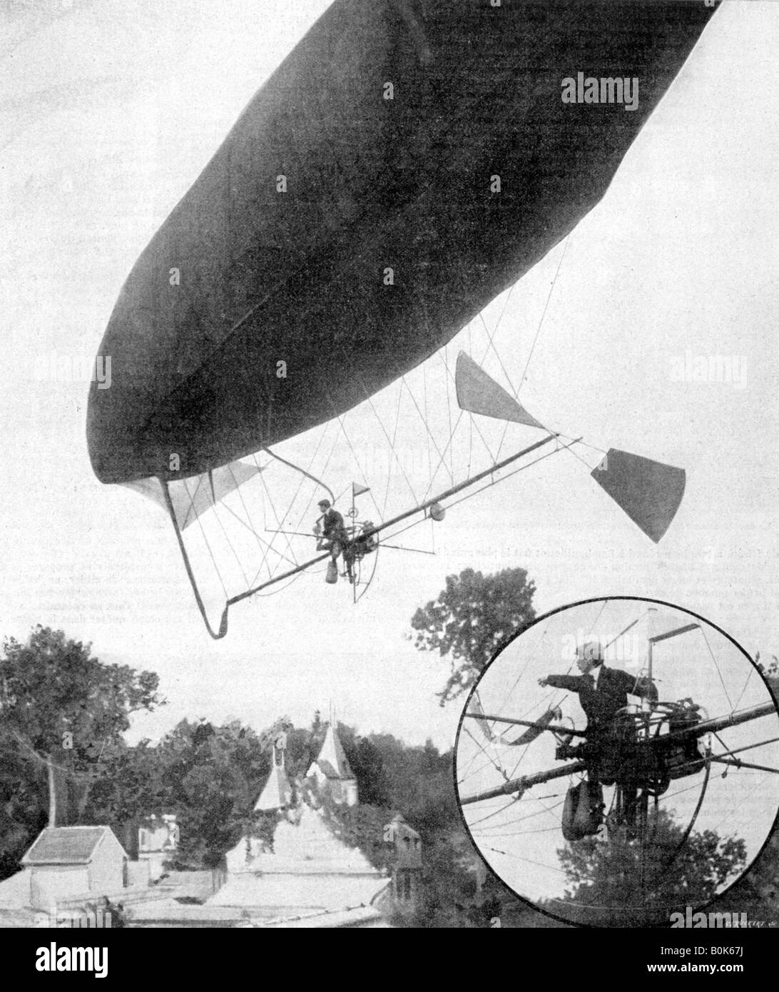 Das neue Luftschiff von Alberto Santos-Dumont, 30. September 1900. Artist: Unbekannt Stockfoto