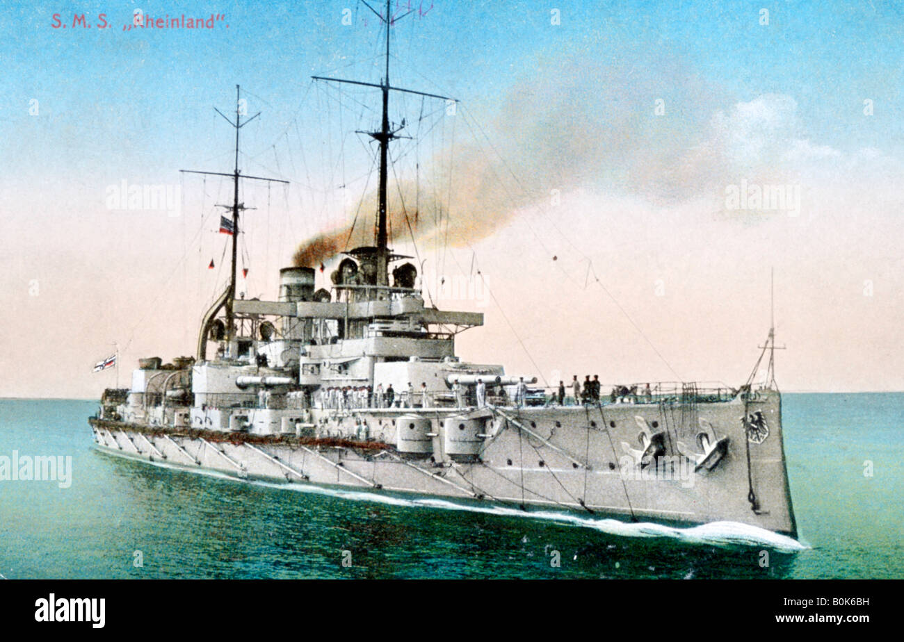 Deutsche Schlachtschiff "Rheinland", c1910-1918. Künstler: unbekannt Stockfoto