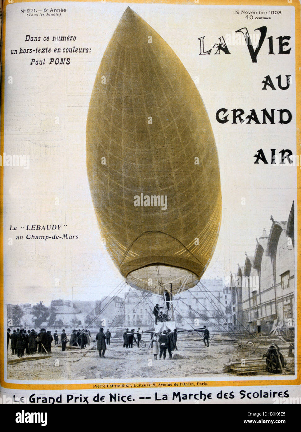Das Luftschiff von Pierre und Paul Lebaudy, Frankreich, 1903. Künstler: unbekannt Stockfoto
