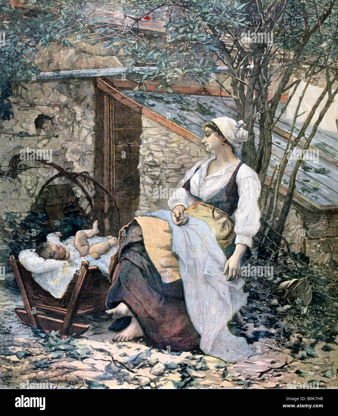 "Junge Mutter", 1891. Künstler: Henri Meyer Stockfoto