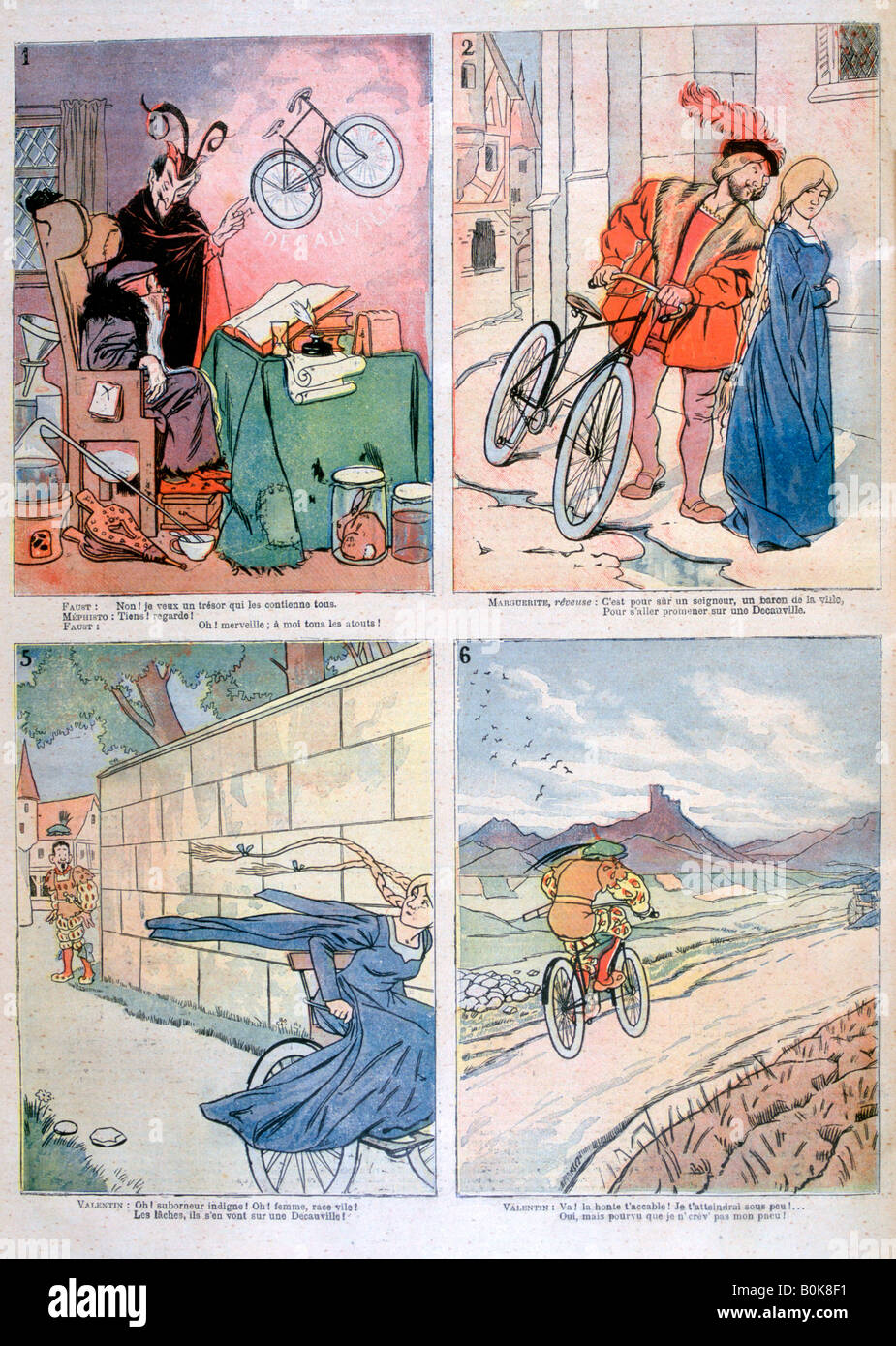 Karikaturen aus der Legende des Faust, 1894. Künstler: unbekannt Stockfoto