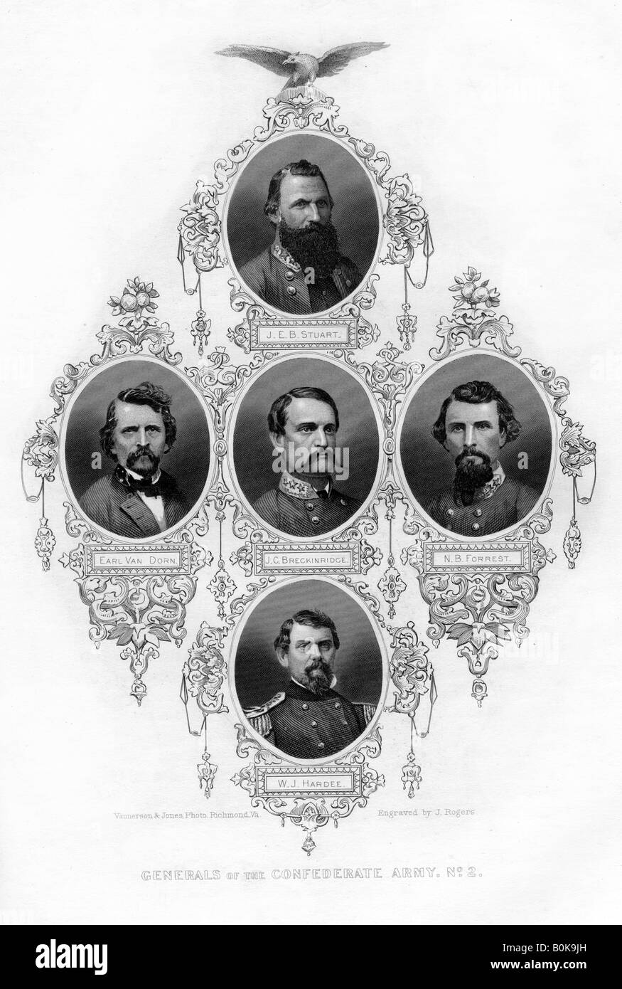 Die Generäle der Konföderierten Armee, 1862-1867. Artist: J Rogers Stockfoto