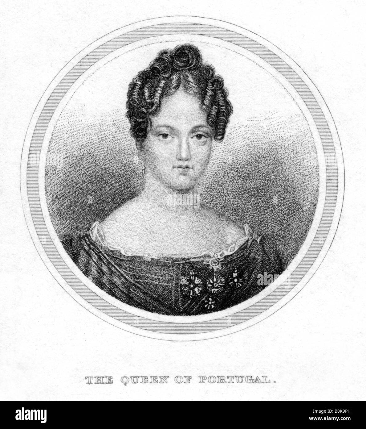 Maria II. von Portugal, 19. Jahrhundert. Künstler: unbekannt Stockfoto