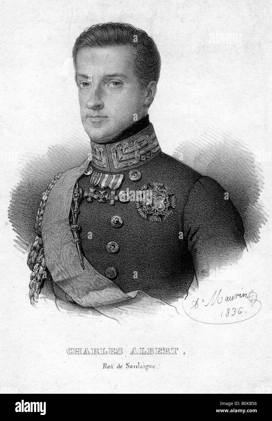 Charles Albert von Sardinien, König von Sardinien, 1836. Künstler: unbekannt Stockfoto