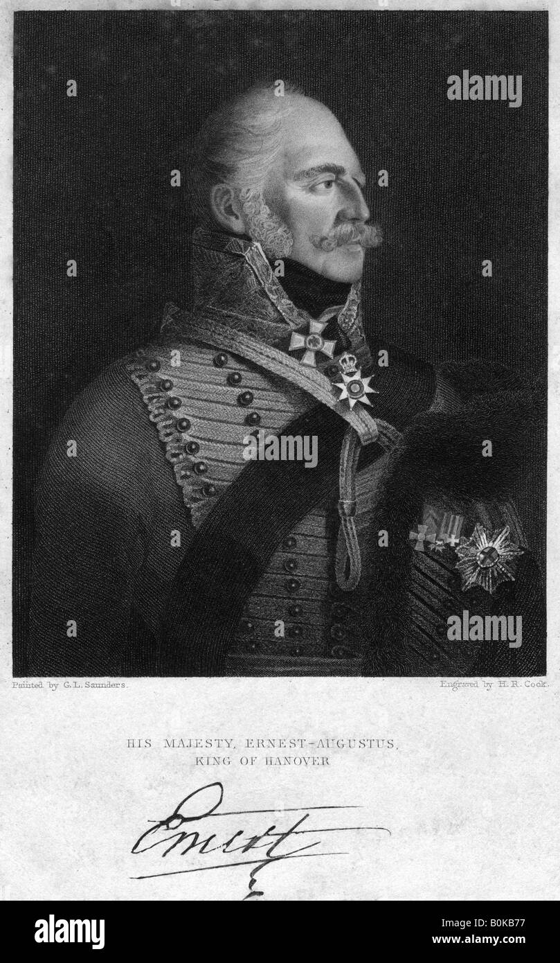 Ich Ernst August von Hannover, König von Hannover, 19. Artist: H R Koch Stockfoto