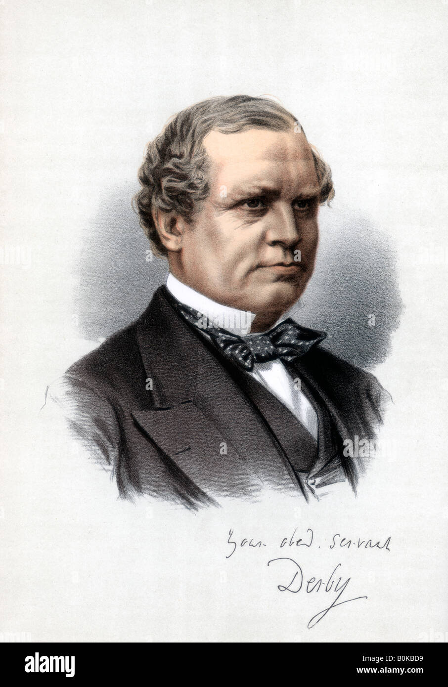 Edward Henry Stanley, 15. Earl of Derby, Premierminister des Vereinigten Königreichs, c 1890. Artist: Cassell, Petter & Galpin Stockfoto